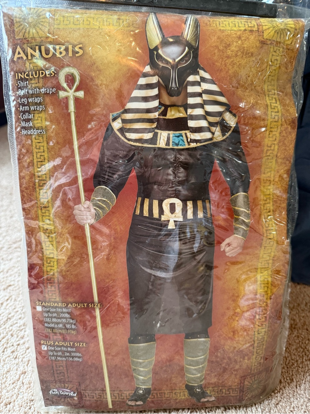 ADULT Anubis Black and Gold Egyptian Costume